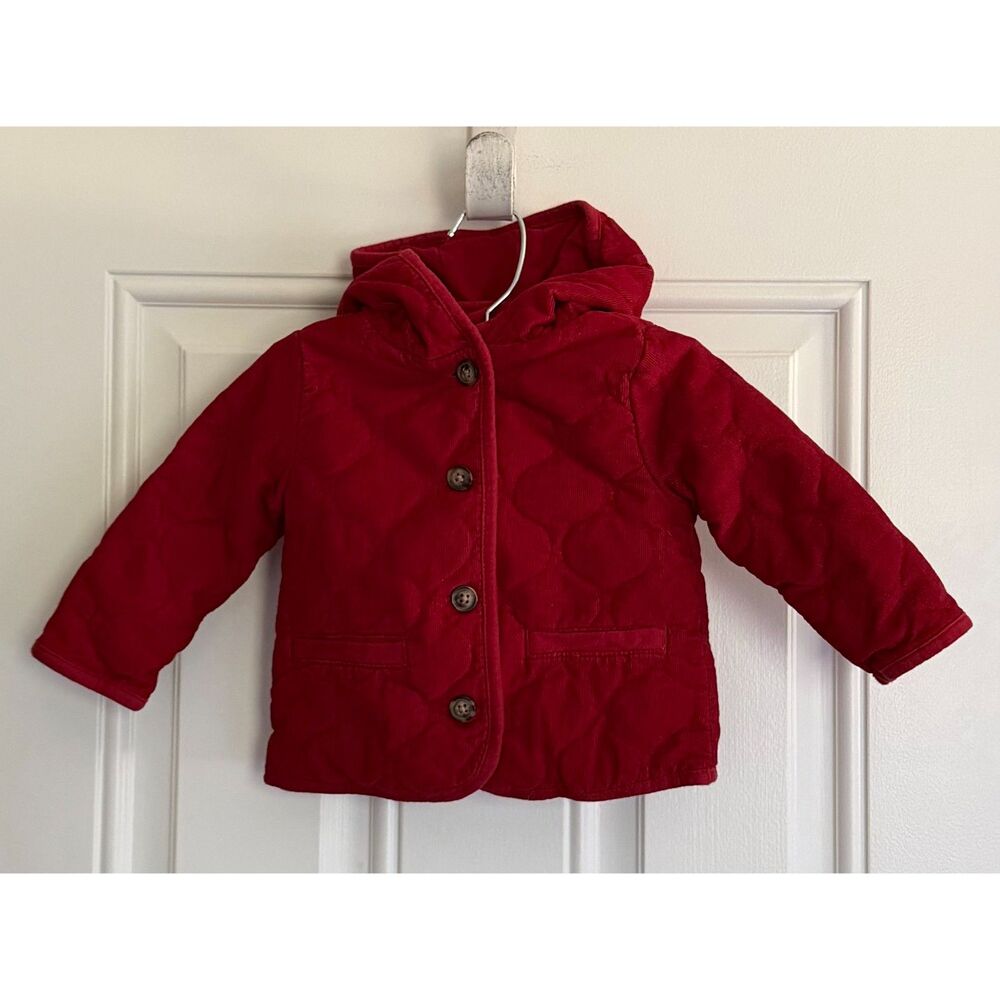 Carters Infant Girls Red Corduroy Quilted Jacket size 9m